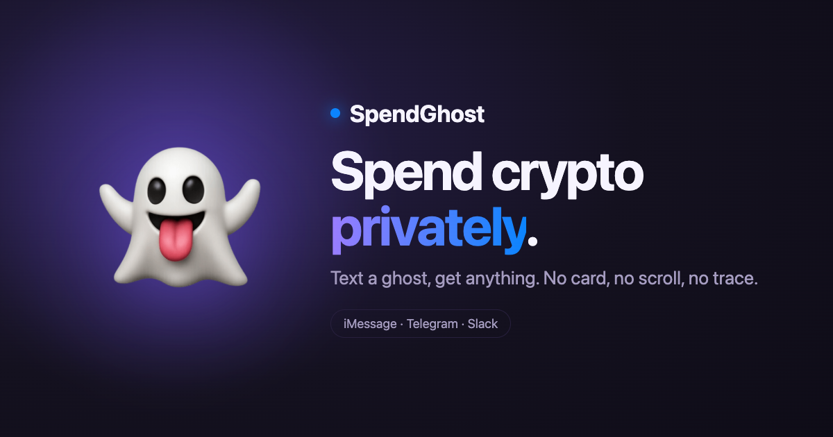 SpendGhost — spend crypto privately